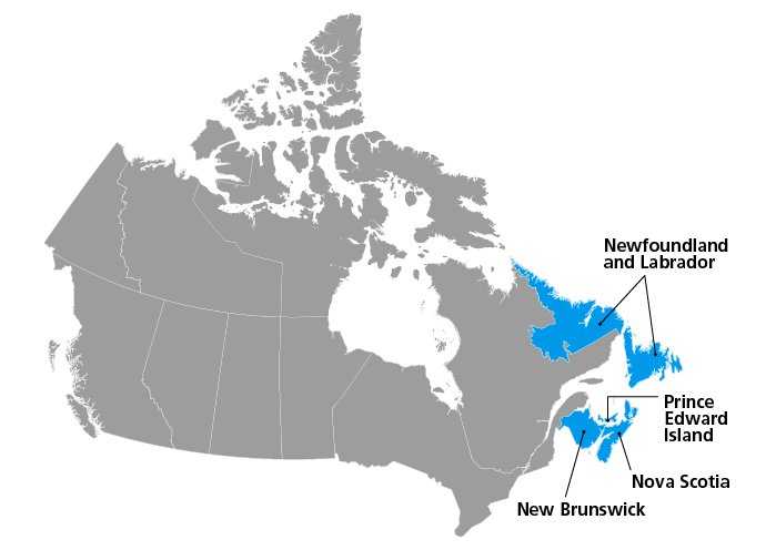 Altantic Canada Map
